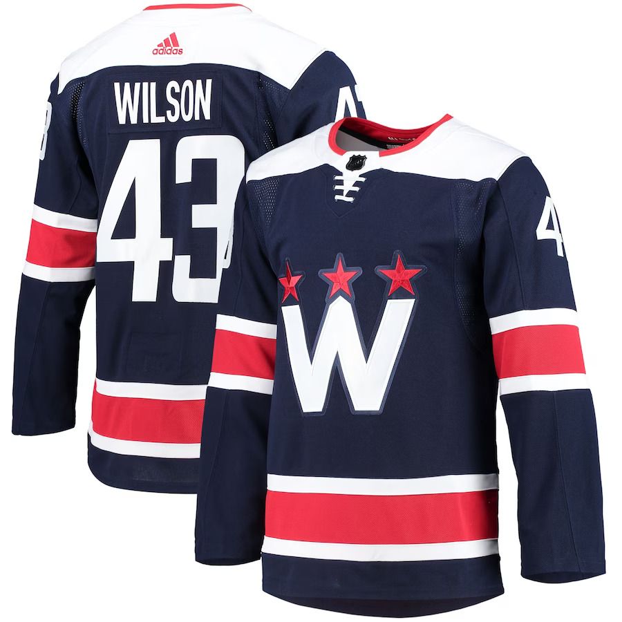 Men Washington Capitals #43 Tom Wilson adidas Navy Alternate Primegreen Authentic Pro Player NHL Jersey